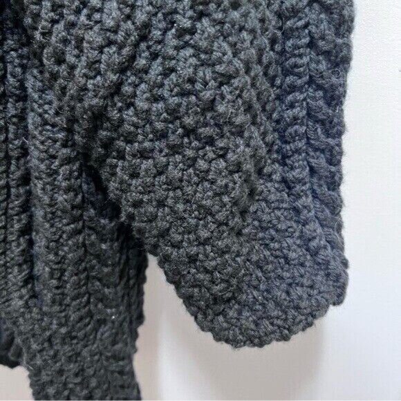 Chunky Knit Coatigan  with Pockets Handmade Cottagecore Grandmacore - Picture 9 of 16